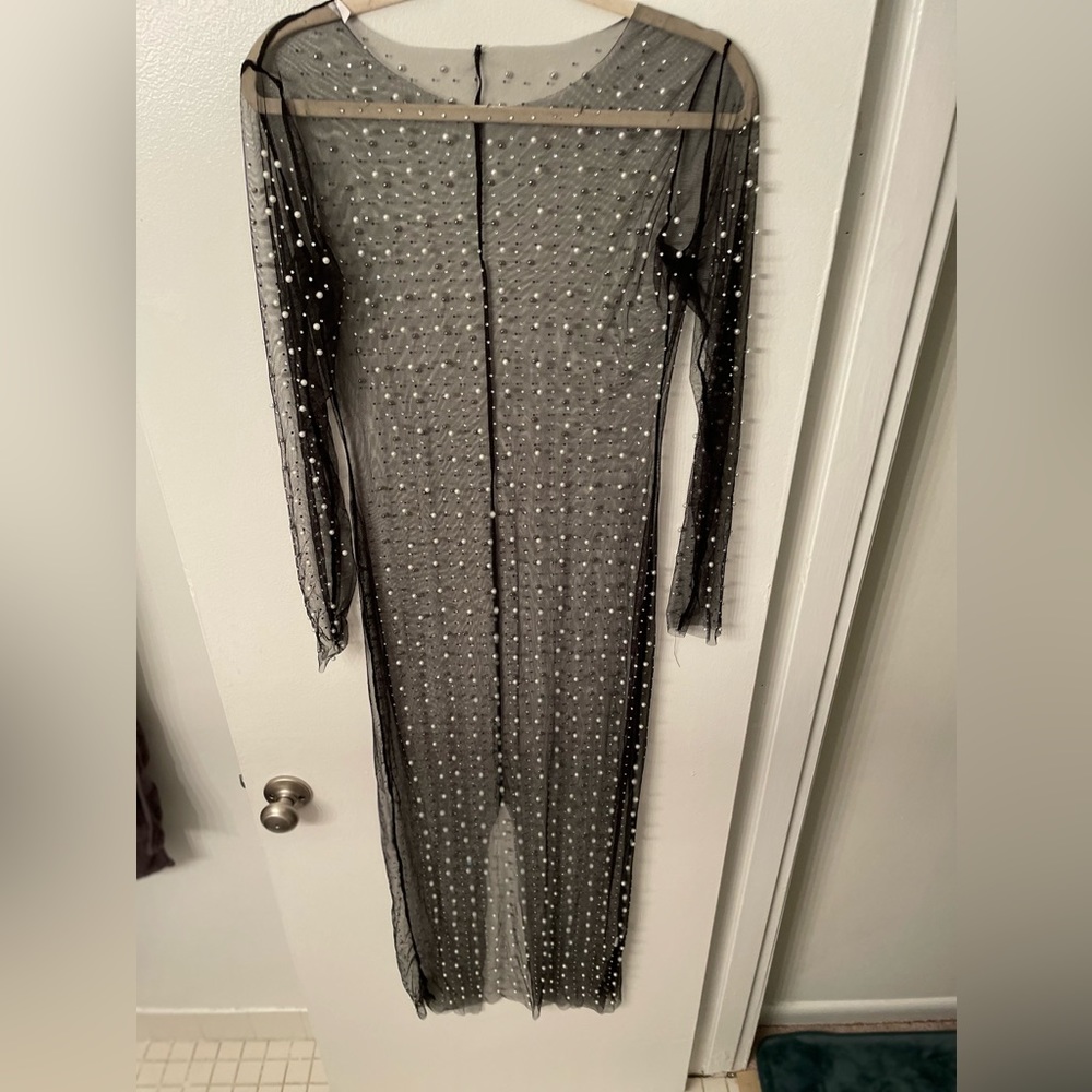 Beaded mesh dress